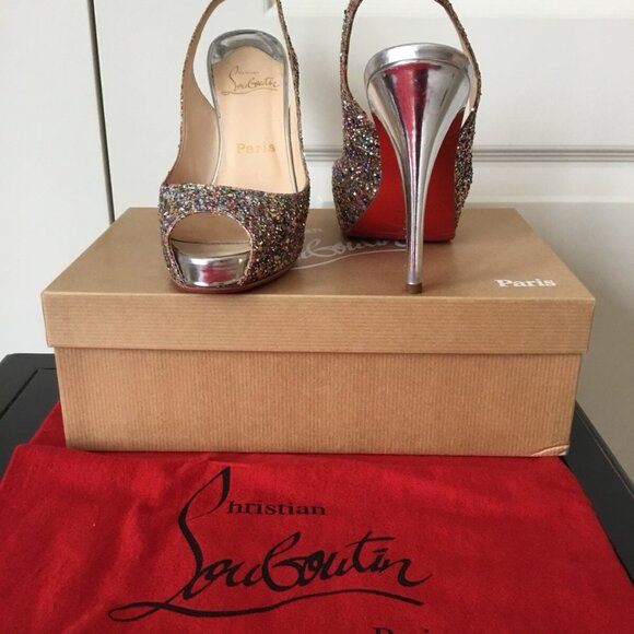 Christian Louboutin Sexy Glitter slingback Heels - Picture 9 of 12